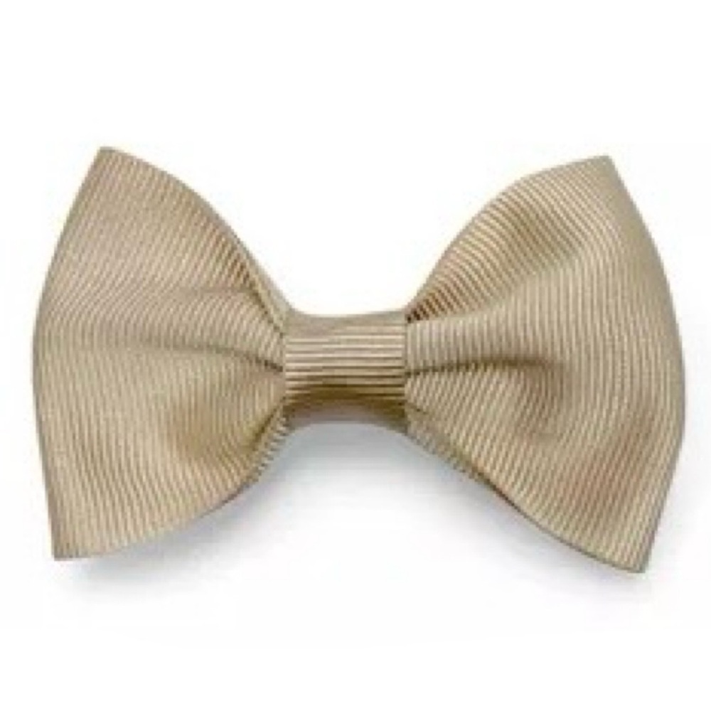 Large Tan Grosgrain Hair Bow